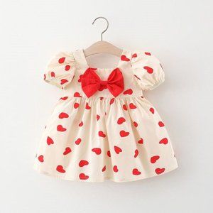Valentine's Toddler Dress, My First Valentine's, Red Heart Toddler Dress